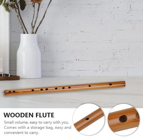 EXCEART Wood Piccolo Flute - فلوت خشبي بيكولو خشبي آلة موسيقية عيد ميلاد موسيقية صينية تقليدية للمبتدئين (مفتاح G) in Saudi Arabia