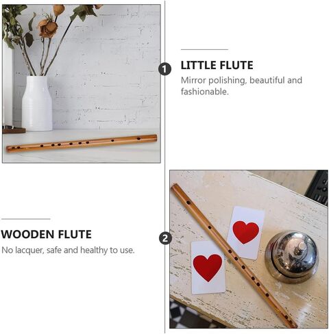EXCEART Wood Piccolo Flute - فلوت خشبي بيكولو خشبي آلة موسيقية عيد ميلاد موسيقية صينية تقليدية للمبتدئين (مفتاح G) in Saudi Arabia