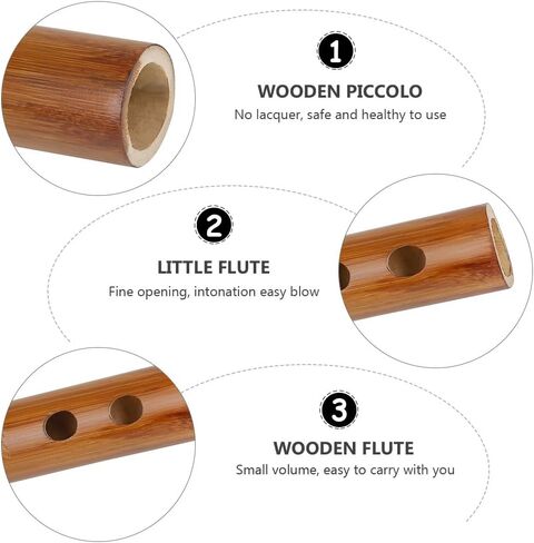 EXCEART Wood Piccolo Flute - فلوت خشبي بيكولو خشبي آلة موسيقية عيد ميلاد موسيقية صينية تقليدية للمبتدئين (مفتاح G) in Saudi Arabia
