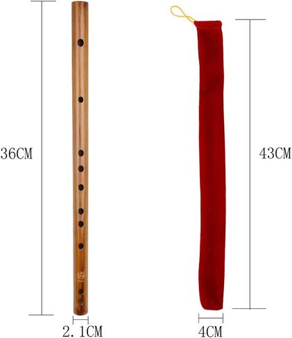 EXCEART Wood Piccolo Flute - فلوت خشبي بيكولو خشبي آلة موسيقية عيد ميلاد موسيقية صينية تقليدية للمبتدئين (مفتاح G) in Saudi Arabia