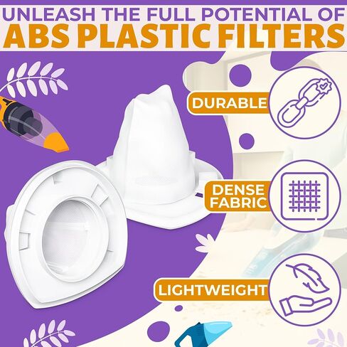 مرشحات بلاك اند ديكر البديلة VF110 للمكنسة اليدوية - 8 عبوات مرشح قابل للغسل وإعادة الاستخدام متوافق مع CHV9610، CHV1210، CHV1410، CHV1410B، CHV1410L، CHV1510 in Kuwait