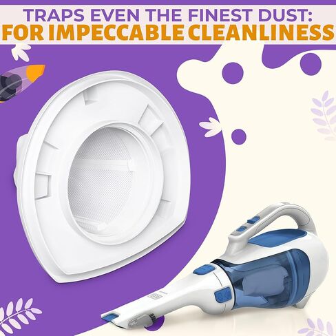 مرشحات بلاك اند ديكر البديلة VF110 للمكنسة اليدوية - 8 عبوات مرشح قابل للغسل وإعادة الاستخدام متوافق مع CHV9610، CHV1210، CHV1410، CHV1410B، CHV1410L، CHV1510 in Kuwait