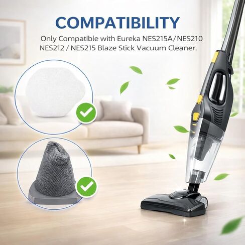 4 PCS Replacement Filters Compatible with Eureka NES215A / NES212/ NES215 Blaze Stick Vacuum Cleaner, Fits Model N0101 N0102 Series,2 Pack Vacuum Filters & 2 Pack Pre-Motor Filters in Saudi Arabia