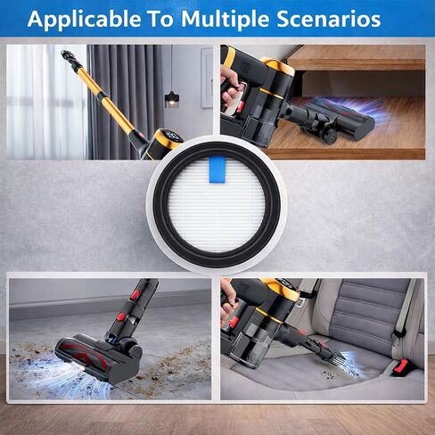 3 Pack Replacement Filters Compatible with Tikom V500 /V450 Cordless Vacuum Cleaner, Washable Filters Works with Tikom 40kpa Stick Vacuum.3 Pack Vacuum Filters 1 Small Brush in Saudi Arabia