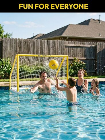 A11N Sports Floating Water Polo Goal Set – Large 4.7ft x 3.1ft Pool Net with 4 Balls – Fun Summer Backyard & Pool Game for Teens & Adults - Yellow in Kuwait