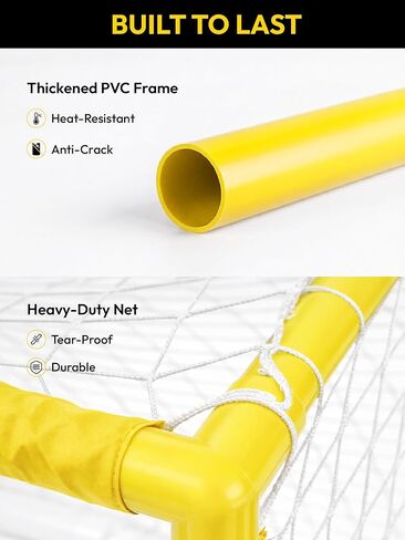 A11N Sports Floating Water Polo Goal Set – Large 4.7ft x 3.1ft Pool Net with 4 Balls – Fun Summer Backyard & Pool Game for Teens & Adults - Yellow in Kuwait