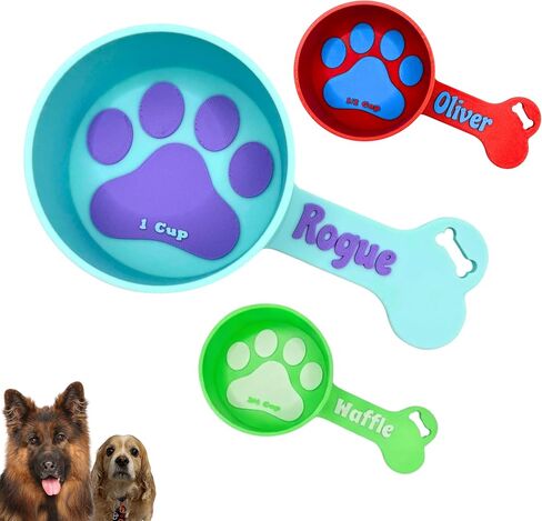 مخصصة مغرفة غذائية مخصصة للمغرفة المخصصة للحيوانات الأليفة وقياس الكأس الموزع للكلاب فكرة هدية مخصصة مخصصة للحيوانات الأليفة لمحبي الكلاب وأولياء أمور الأليفة الأليفة لتغذية الأطعمة الجافة (2 أوقية - 1/4 كوب) in Kuwait