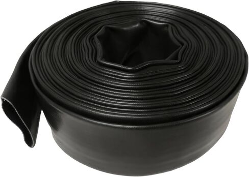 6" x 50' Heavy Duty 4 Bar Black Lay Flat Discharge and Backwash Hose in Saudi Arabia