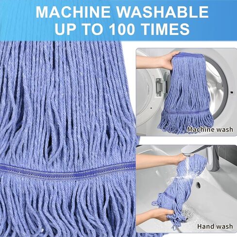 دلو ممسحة تجارية على عجلات من مجموعة الضغط الجانبي، بما في ذلك مجموعة واحدة من مقبض الممسحة التجارية مع حزمة واحدة من رؤوس الممسحة الزرقاء، 35 لتر، دلو أصفر in Kuwait