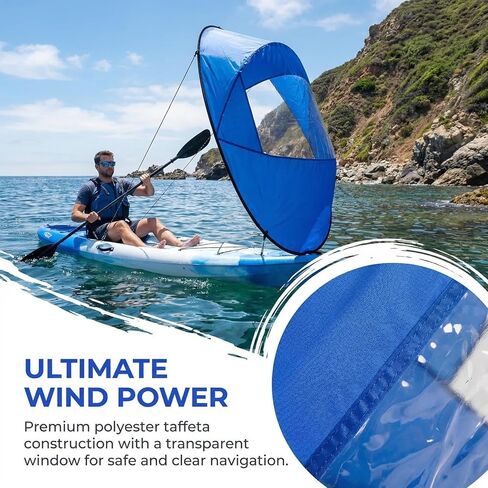Kayak Sail, Downwind Wind Sail Paddle Board Instant Popup for Kayak Boat in Saudi Arabia