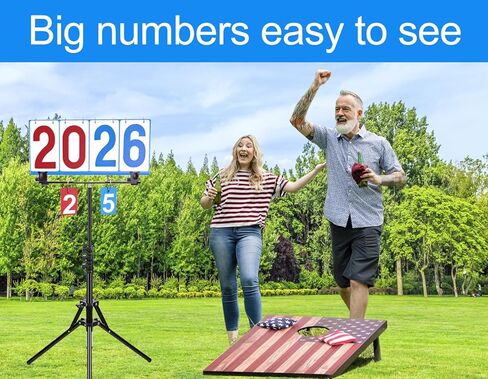 2025 Upgraded Waterproof Windproof, Scoreboard Score Keeper Score Flipper for Outdoor/Indoor Sports or Games, such as Basketball, Cornhole, Tennis, Table Tennis etc, Adjustable Height with Stand Tripod in Kuwait