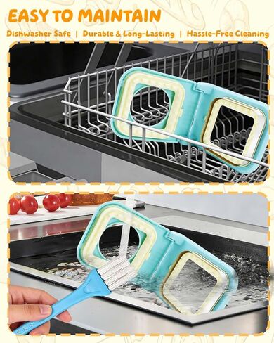 3-in-1 Uncrustable Sandwich Maker - Heart/Circle/Square Crustless Sandwich Cutter & Sealer for Kids' Lunch, Breakfast & Lunchboxes | BPA-Free Press, Easy Clean, Food-Grade PP (Light Blue) in Saudi Arabia