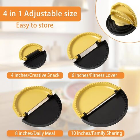 4-in-1 Tortilla Sealer Crimper Press, Tacos Tortilla Crimper & Quesadilla Maker, 10"+8"+6"+4" Detachable & Adjustable Crimpit Tortilla Crimper for Burritos, Sandwich, Dishwasher Safe in Saudi Arabia