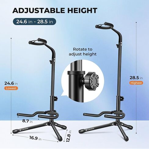 CAHAYA Guitar Stand Floor Adjustable - Folding Universal Guitar Holder Instrument Tripod Stand Fit for Acoustic Electric Classical Guitars Bass Banjo Mandolin in Saudi Arabia