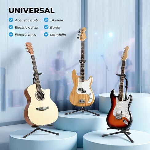 CAHAYA Guitar Stand Floor Adjustable - Folding Universal Guitar Holder Instrument Tripod Stand Fit for Acoustic Electric Classical Guitars Bass Banjo Mandolin in Saudi Arabia