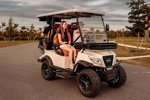 Paladin Luxury Golf Carts 2+2 Pure White, Brown Row Seats, Brown Stitching, Black Dashboard. in Saudi Arabia