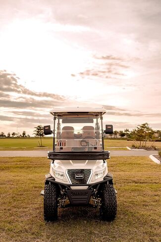 Paladin Luxury Golf Carts 2+2 Pure White, Brown Row Seats, Brown Stitching, Black Dashboard. in Saudi Arabia