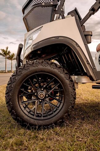 Paladin Luxury Golf Carts 2+2 Pure White, Brown Row Seats, Brown Stitching, Black Dashboard. in Saudi Arabia