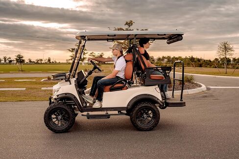 Paladin Luxury Golf Carts 2+2 Pure White, Brown Row Seats, Brown Stitching, Black Dashboard. in Saudi Arabia
