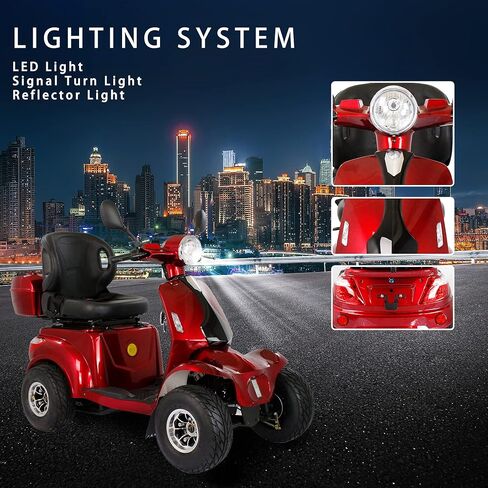 2-in-1 Heavy Duty Electric Golf Cart & Adults Mobility Scooters - 1000W Motor, 4 Fat Tires, Multi-Mode Rear Trunk, 3 Speed Control, Long Range Battery, Remote Keys in Saudi Arabia