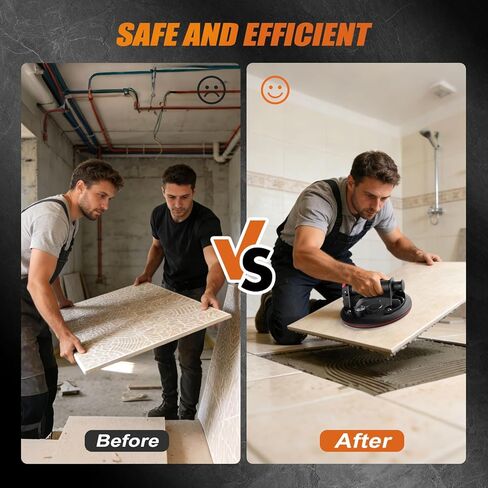 أكواب شفط زجاجية لرفع الزجاج الكبير، أكواب شفط شديدة التحمل مقاس 8 بوصات مع مقياس الضغط، عبوتان سعة تحميل 880 رطل، أداة أكواب شفط مع حقيبة حمل للزجاج والبلاط والزجاج الأمامي in Kuwait