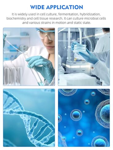 NEWTRY Lab Incubator Shaker 2 in 1 Scientific Incu-Shaker Shaking Incubator with Temperature and time Setting 50-300rpm 5-60℃ 20mm Circumferential Rotation in Kuwait