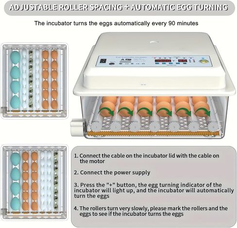 36Egg Incubator with Automatic Egg Turning and Humidity Control, Incubators for Hatching Eggs, Chicken, Ducks, Goose, Pigeon, Quail, Parrot Incubator for Farm, Lab, Science Classroom, Home in Kuwait
