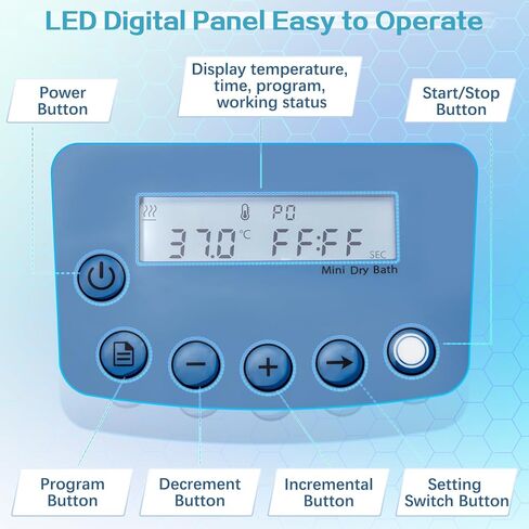 Mini Dry Bath Incubator with 15 x 1.5ml Heating Block, Digital Lab Thermostatic Heater with Timing Control, Up to 212℉/100℃, ± 0.5°C Accuracy in Kuwait