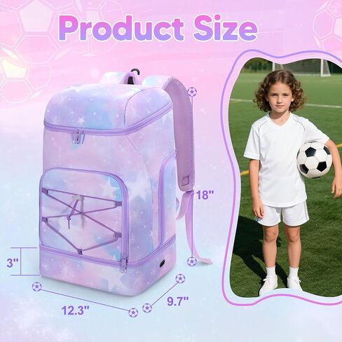 Soccer Backpack for Girls with Separate Ball Pocket and Shoe Compartment, Sports Bags for Soccer, Basketball, Volleyball in Saudi Arabia