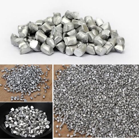 كريات معدنية من الزنك عالية النقاء 99.99% طلقة صغيرة من جزيئات كتلة الزنك حبيبات معدنية غير مؤكسدة للتجارب وأبحاث تنقية الطلاء الكهربائي (1 مم * 1 مم، 100 جرام) in Kuwait