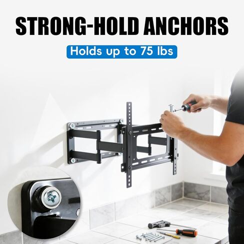 Self Drilling Drywall Anchors with Screws Kit 120 Pcs, No Pre Drill Required, Heavy Duty Holds Up to 75 LB, #8 x 1-1/4, for Sheetrock Shelves and Mirrors in Kuwait