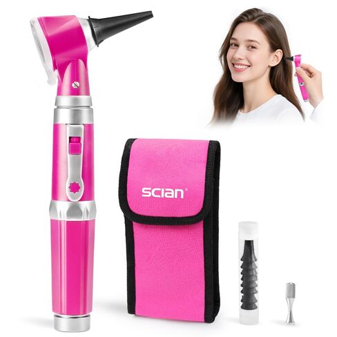 Scian Otoscope - Ear Scope with Light, Ear Infection Detector and Pocket Ear Checker Kit with 3X Magnify Lens, Suitable for Kids, Adults, Doctors, Pets(Pink) in Kuwait