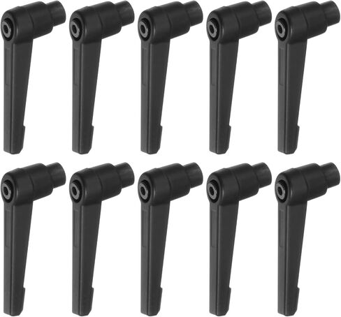 10pcs Adjustable Clamping Lever Handles M6 Female Thread Knobs Rotating Screw Locking Quick Release Ratchet Push Button Handle, Black in Saudi Arabia