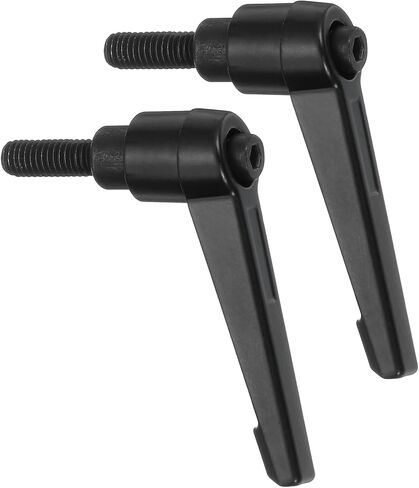 2Pcs M6 x 16mm Adjustable Knobs Handle Male Thread Push Button Ratchet Quick Release Locking Rotating Bolt for Lathe Machinery, Black in Saudi Arabia