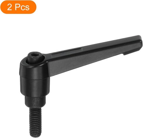 2Pcs M6 x 16mm Adjustable Knobs Handle Male Thread Push Button Ratchet Quick Release Locking Rotating Bolt for Lathe Machinery, Black in Saudi Arabia