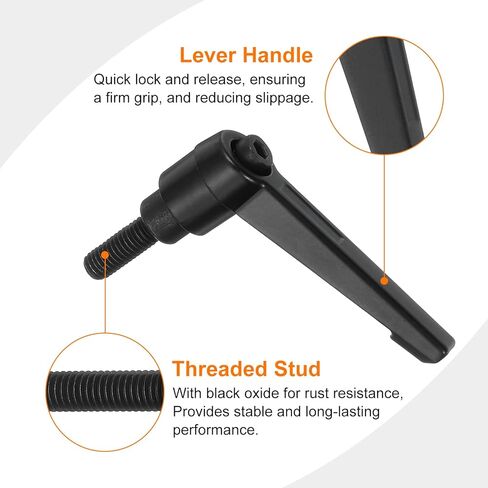 2Pcs M6 x 16mm Adjustable Knobs Handle Male Thread Push Button Ratchet Quick Release Locking Rotating Bolt for Lathe Machinery, Black in Saudi Arabia