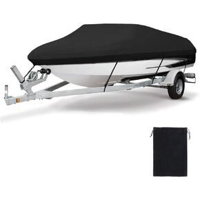 غطاء قارب مقاوم للماء شديد التحمل، غطاء قوارب بوليستر من الدرجة البحرية من البولي يوريثان، غطاء قارب باس مقاوم للأشعة فوق البنفسجية، يناسب الأسماك ثلاثية الهيكل وقارب التزلج، Runabout (17'-19'، عرض الشعاع يصل إلى 96 بوصة) in Kuwait