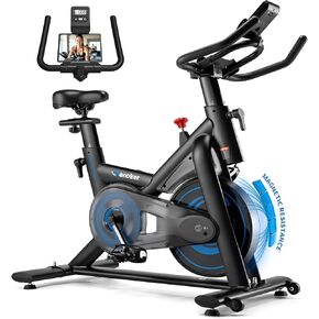 Exercise Bike for Home – 350LB Magnetic Resistance Indoor Cycling Bike, Silent Stationary Spin Bike with App Sync, Adjustable Seat, LCD Monitor, Smooth & Quiet for Cardio Workout in Kuwait