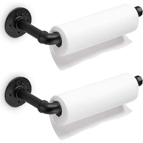 Industrial Pipe Kitchen Paper Towel Holder,Matte Black Heavy Duty DIY Industrial Rustic Wall Mount Paper Towel Ract for Kitchen Bathroom in Saudi Arabia