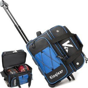 2 حقيبة بولينج مع عجلة، بكرة مزدوجة 2 حقيبة بولينج مع مقصورات للمعدات والأحذية، مقبض يمتد إلى 99.5 سم. in Kuwait