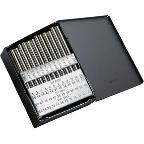 مجموعة شيكاغو لاتروب 165 من سلسلة الحفر الفولاذية عالية السرعة مع علبة معدنية، لمسة نهائية غير مطلية (لامعة)، حجم السلك، 60 قطعة، #60 - #1 in Kuwait