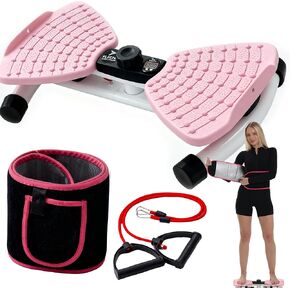FLÉCHA Waist Twister Machine Exercise, Ab Workout Equipment, Waist Twisting Exercise Board with Digital Counter, Tracks Time Twists Calories, Non-Slip Core Trainer, 300 lb Capacity, Twist Board with Sweat Belt & Virtual Workout Plan, Resistance Bands, Pin in Saudi Arabia
