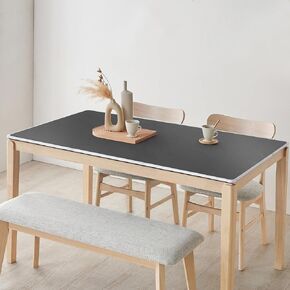 Dark Gray Plastic Table Protector Cover Pad, 1.5mm Thick Waterproof Leather-Look PVC Rectangle Desk Mat, Anti Scratch Oil Resistant Table Top Area Mat for Counter, Office (24x48 inch) in Kuwait