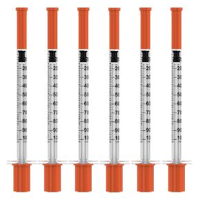 محاقن U-100 يمكن التخلص منها بإبرة - 1 مل/سم مكعب، 30 جرام 5/16 بوصة (8 مم)، مغلفة بشكل فردي، 30 عبوة | مستلزمات المختبرات in Kuwait