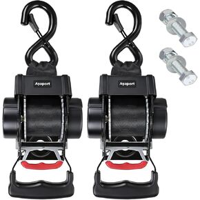 Ayaport Boat Retractable Tie Down Straps to Trailer 1.75in x 6ft Bolt-on Transom Tie Downs - 4400lbs Break Strength, Heavy Duty Boat Trailer Ratchet Straps 2pk in Kuwait