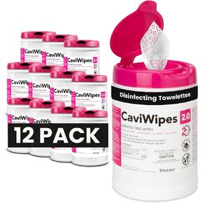 Metrex – CaviWipes 2.0 Disinfecting Wipes for Healthcare, Dental & Clinical Use – Manual Pull, Pre-Moistened, Non-Sterile, Disposable 6" x 6.75" – 160 Wipes per Canister, 12 Canisters/Case in Kuwait