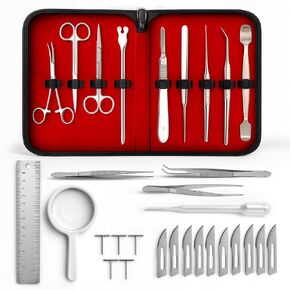 30 Pcs Advanced Dissection Kit for Biology Lab Anatomy |Set for Medical Students and Veterinary with Stainless Steel Scalpel Knife Handle Blades in Kuwait