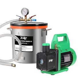 PB Motor Tech 5 Gallon Vacuum Chamber Kit with 4.5CFM Vacuum Pump and Tempered Glass Lid, Perfect for Wood Stabilization and Resin Casting, No Oil Included in Kuwait