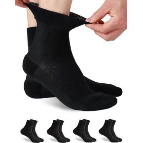 4 أزواج من جوارب Forcool من صوف ميرينو لمرضى السكري للرجال والنساء، كاحل فضفاض وواسع للغاية ورفيع بدون خياطة عند أصابع القدم غير مربوطة in Kuwait