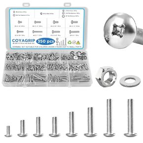 121PCS Nuts and Bolts Assortment Kit, M4 M5 M6 Phillips Head Machine Screws Assorted Set with Storage Case, Small Metric Bolts Nuts and Flat Washers Kit in Saudi Arabia